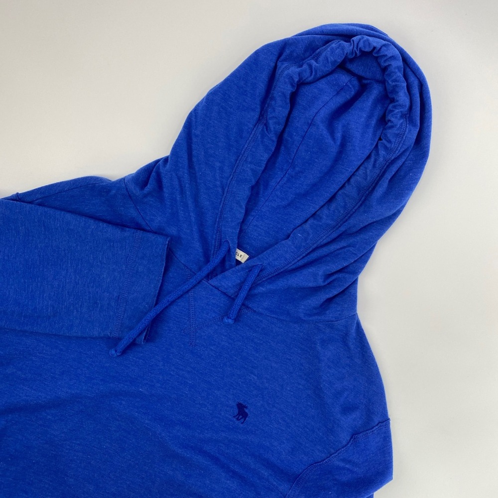 Abercrombie Fitch Hooded T Shirt Mens XXL Blue Muscle Athleisure Active Outdoors